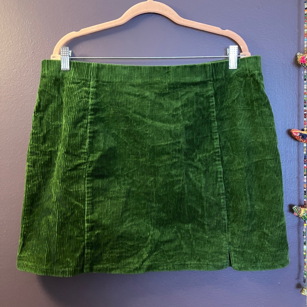 Forever 21 Green Corduroy Mini Skirt